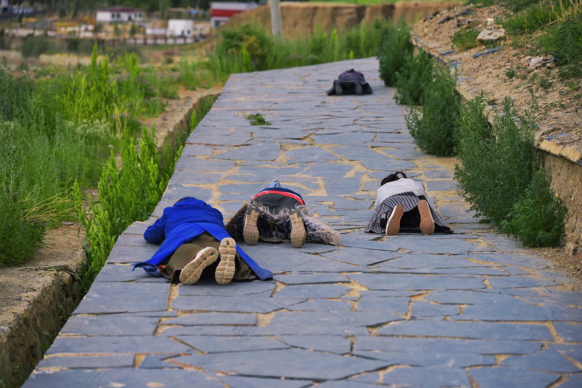 Local People at Tombs of Tubo Kings in Shannan